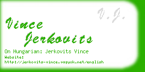 vince jerkovits business card